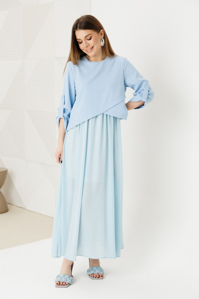 Платье Ambera Style 1007-10 голубой - фото 4