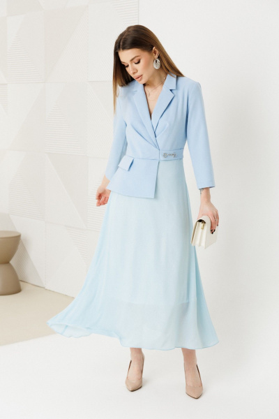 Платье Ambera Style 1034-6 голубой - фото 2