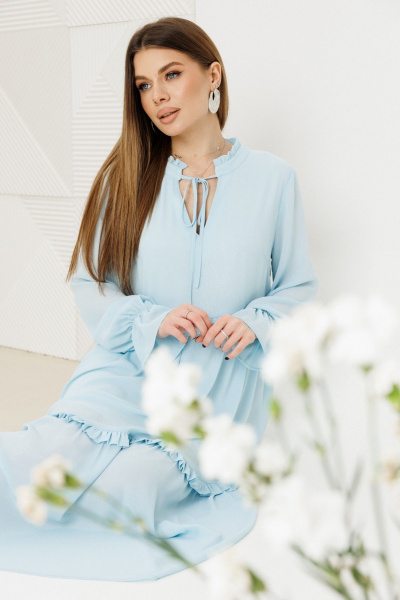 Платье Ambera Style 1130-2 голубой - фото 7