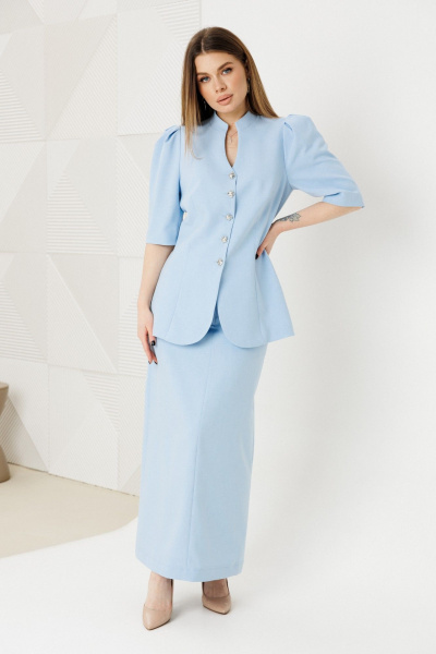 Жакет, юбка Ambera Style 2151 голубой - фото 1