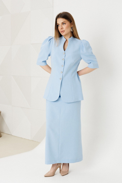 Жакет, юбка Ambera Style 2151 голубой - фото 3