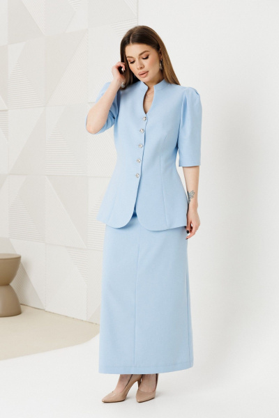 Жакет, юбка Ambera Style 2151 голубой - фото 2