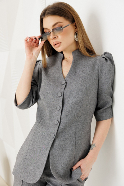 Жакет, юбка Ambera Style 2151-1 серый - фото 5