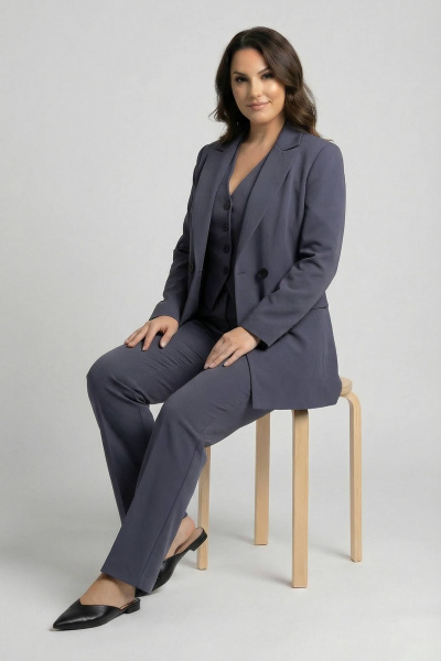 Брюки, жакет, жилет AURA otd 9190 темно-серый - фото 5