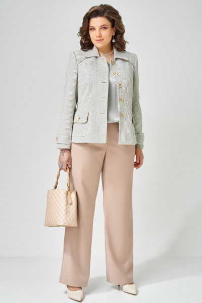 Блуза, брюки, жакет Fita 4171 миндаль+мята - фото 3