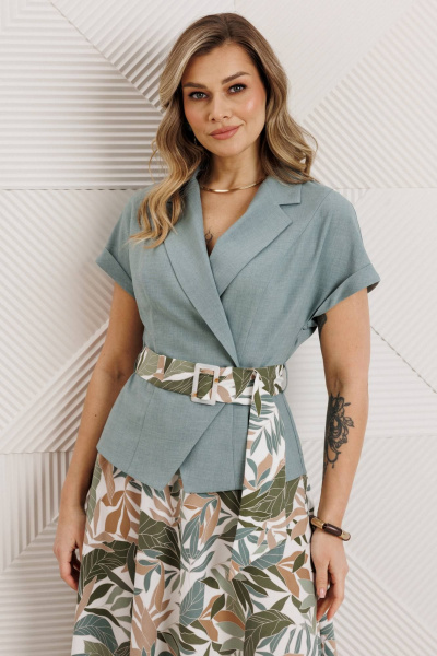 Жакет, юбка Мода Юрс 26-2641 ментол - фото 4