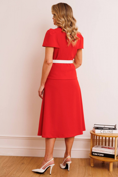 Жакет, юбка Мода Юрс 26-2892 алый - фото 6