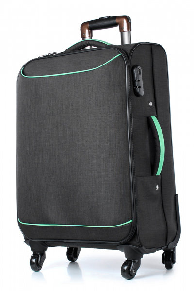 Чемодан Galanteya 3014.25с314к45 черный/зелен - фото 1