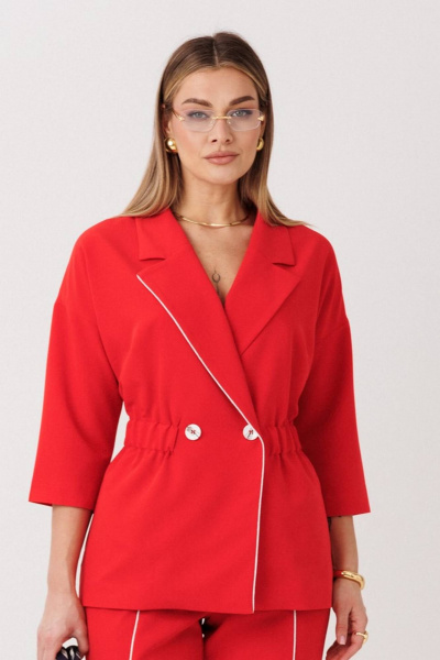 Брюки, жакет Anastasia 1324 красный - фото 8