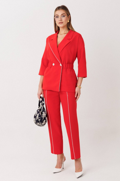 Брюки, жакет Anastasia 1324 красный - фото 6