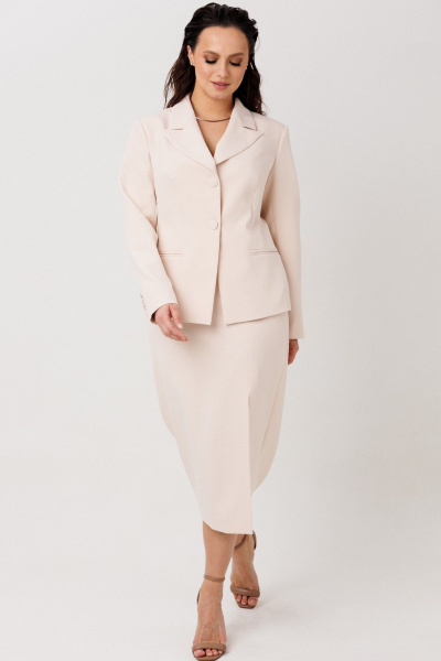 Жакет, юбка Mislana 1296 бежевый - фото 2