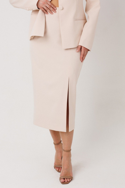 Жакет, юбка Mislana 1296 бежевый - фото 4