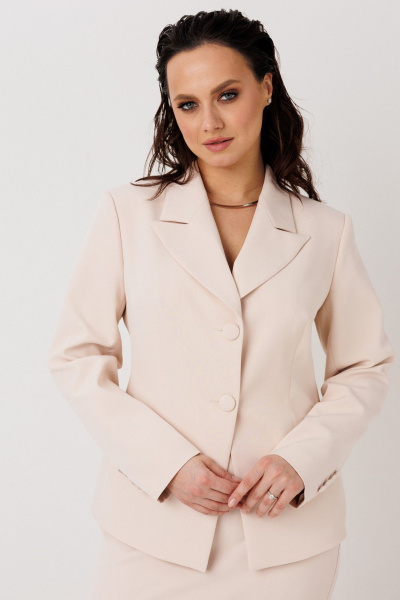 Жакет, юбка Mislana 1296 бежевый - фото 3