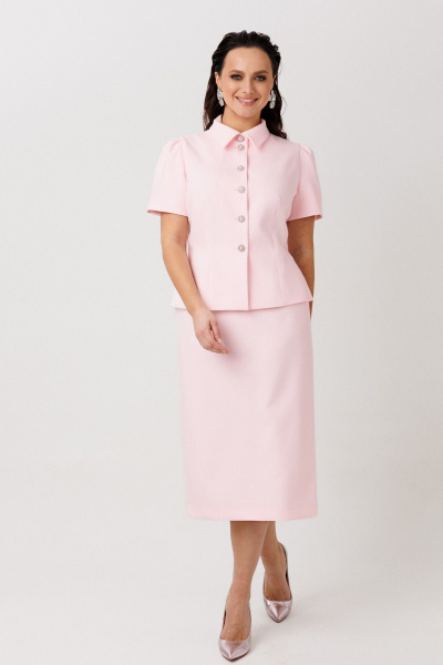 Жакет, юбка Mislana 1302 розовый - фото 2