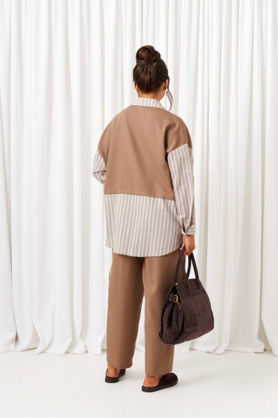 Брюки, рубашка Beautiful&Free 6438 какао - фото 7