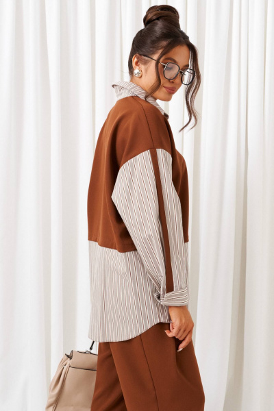 Брюки, рубашка Beautiful&Free 6438 миндаль - фото 7