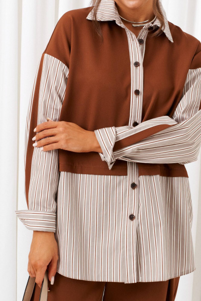 Брюки, рубашка Beautiful&Free 6438 миндаль - фото 6