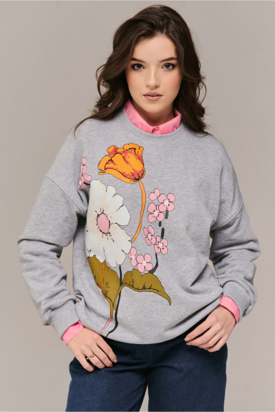 Джемпер JRSy 2665 серый_меланж - фото 1