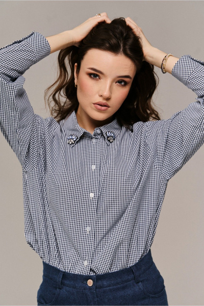 Рубашка JRSy 2671 сине-белая_полоса - фото 2