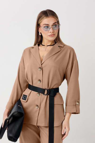 Брюки, жакет Verita 2443 песочный - фото 2