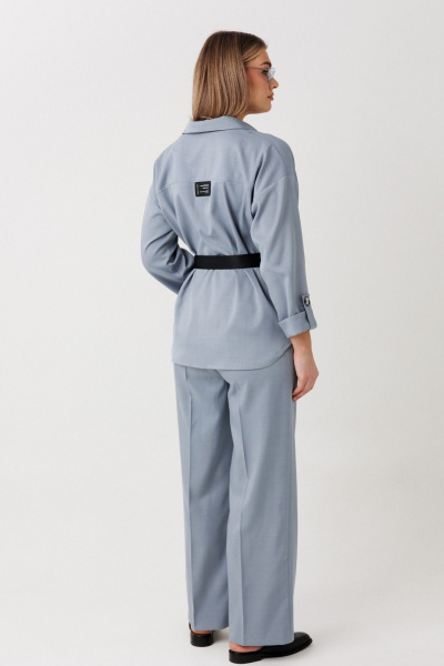 Брюки, жакет Verita 2443 серо-голубой - фото 3