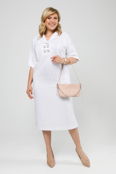 Платье Pretty 1990 белый_полоска - фото 2