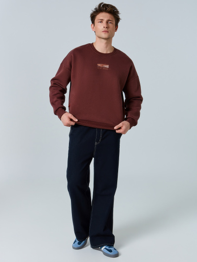 Свитшот Mark Formelle 121944/25-5006П-7П т.шоколадный_печать_2_сл_на_пол_2_сл_на_спинке_ДК - фото 1