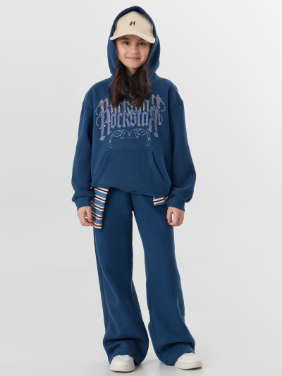 Брюки, худи Mark Formelle 397757/25-36409П-7П-3 синий_печать_3_сл_на_пол_печ_ДЕКОР_СТРАЗЫ - фото 1