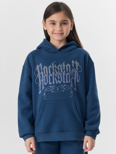 Брюки, худи Mark Formelle 397757/25-36409П-7П-3 синий_печать_3_сл_на_пол_печ_ДЕКОР_СТРАЗЫ - фото 2