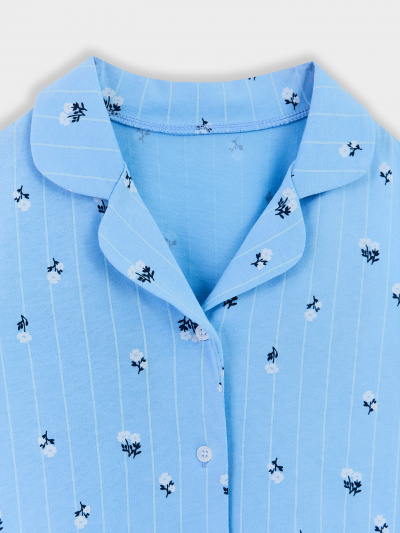 Рубашка, шорты Mark Formelle 567745/25-37343ПП-0 цветы_на_голубой_полоске - фото 4