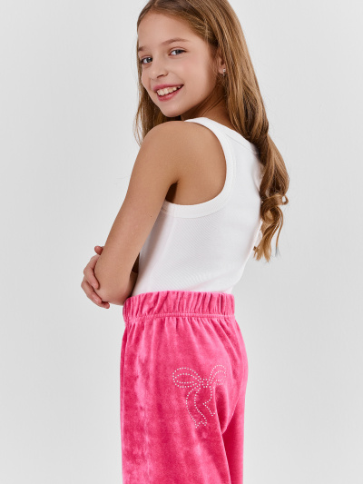 Брюки Mark Formelle 587002/25-39104П-3-3 розовый_печать_1сл_аппликация_из_страз_ЛВ_задн_де - фото 2