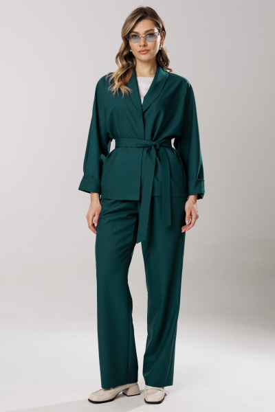 Блуза, брюки, топ Ларс Стиль 1202/1 изумруд - фото 1