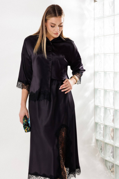 Блуза, юбка Anastasia 1331 черничный - фото 10