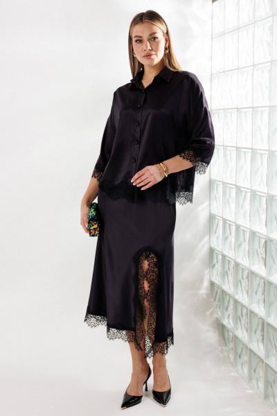 Блуза, юбка Anastasia 1331 черничный - фото 4