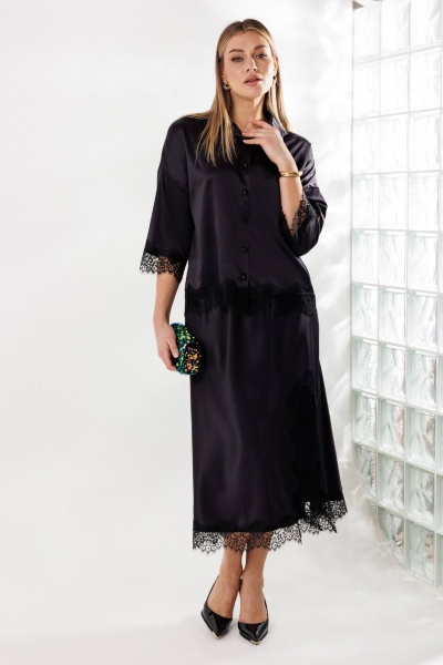 Блуза, юбка Anastasia 1331 черничный - фото 3