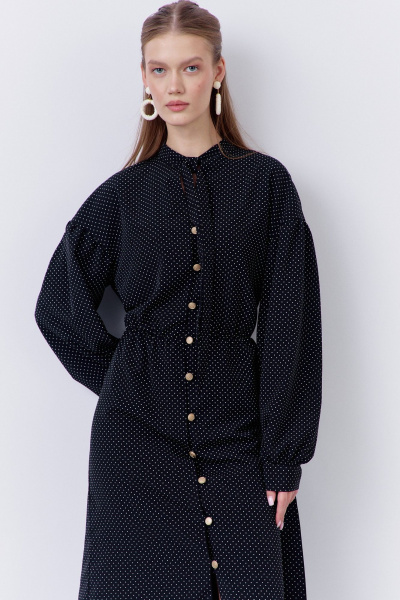 Платье FLAIM 2063 черный-горох - фото 7