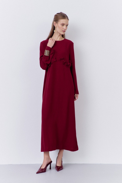 Платье FLAIM 2066.01 бургунди - фото 3