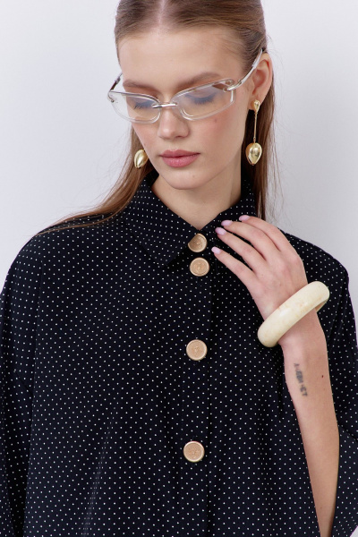 Блуза FLAIM 2069 черный-горох - фото 3