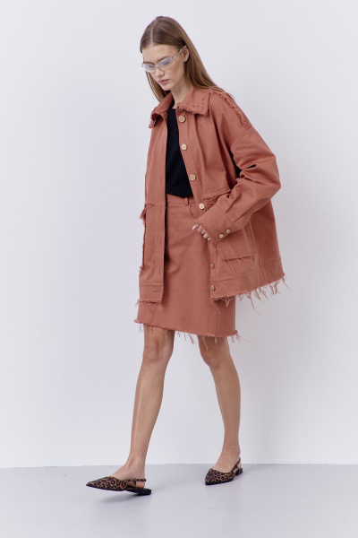 Бомбер, юбка FLAIM 2077.01 розовый-кирпич - фото 3