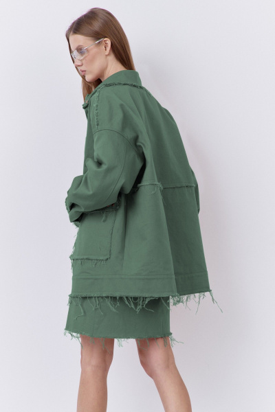 Бомбер, юбка FLAIM 2077.02 зеленый-мох - фото 3