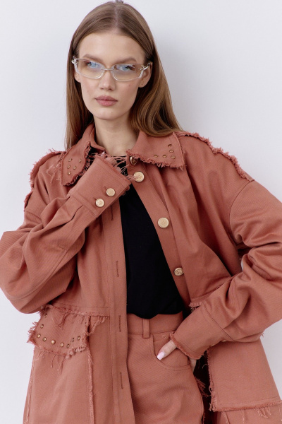 Бомбер FLAIM 2078.01 розовый-кирпич - фото 2