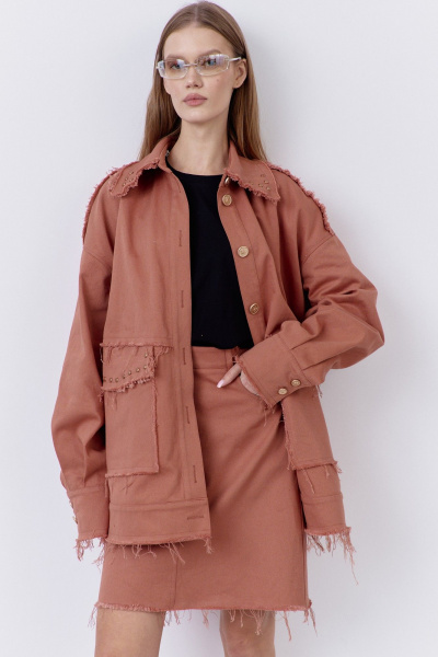 Юбка FLAIM 2079.01 розовый-кирпич - фото 4