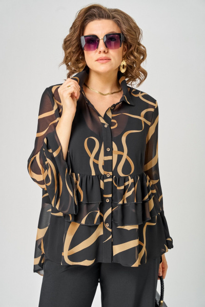 Блуза EVA GRANT 7221 принт_ленты - фото 11