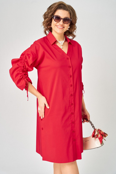 Платье EVA GRANT 7102 красный - фото 10