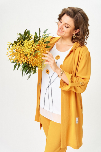 Брюки, кардиган, топ Svetlana-Style 1527 горчица - фото 9