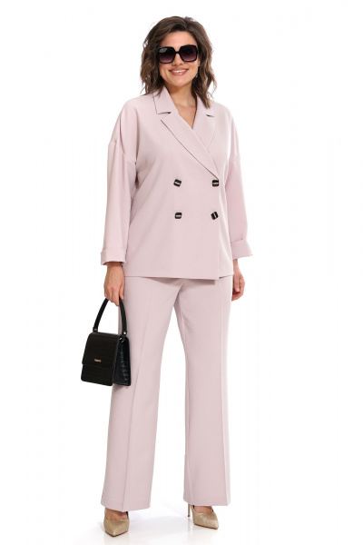 Брюки, жакет Alani Collection 2437 пудра - фото 1