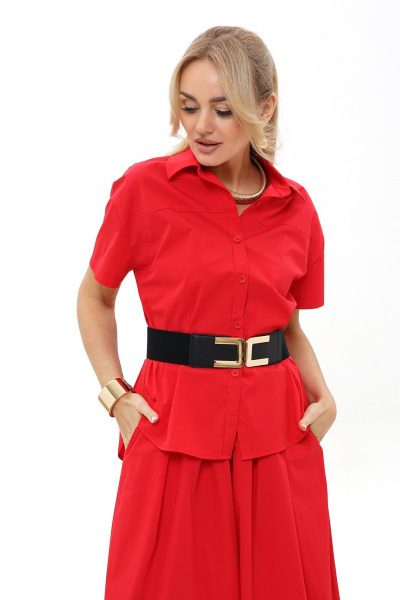 Блуза, брюки Alani Collection 2494 красный - фото 7