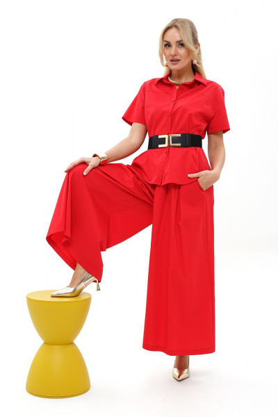 Блуза, брюки Alani Collection 2494 красный - фото 2