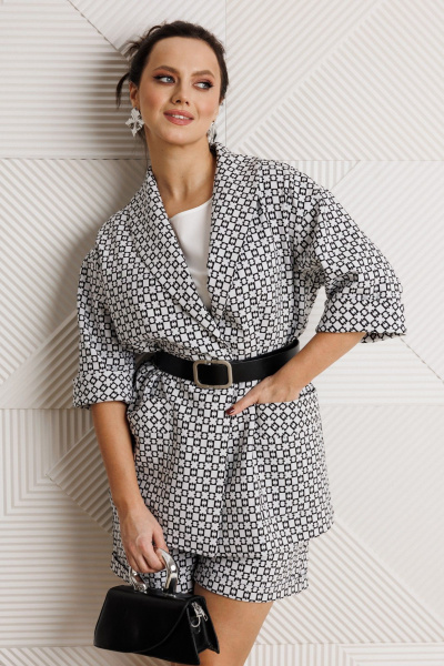 Блуза, жакет, шорты Mubliz 304 черно-белый - фото 18