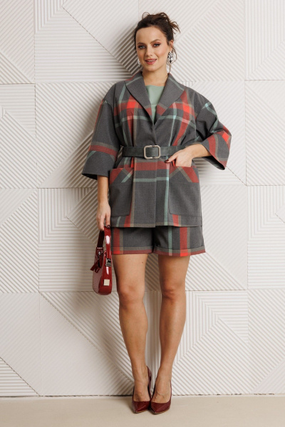 Блуза, жакет, шорты Mubliz 304 клетка - фото 1